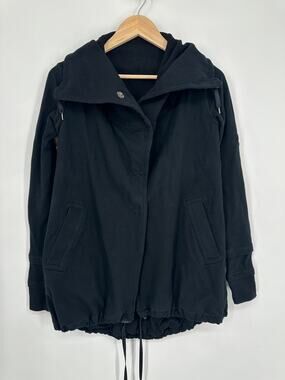 Lululemon Gratitude Wrap Jacket Stretch Funnel Neck Drawstring Sweatshirt Black